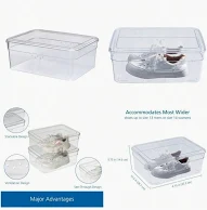 Extra Wide Glossy Single Shoe Box Storage Container